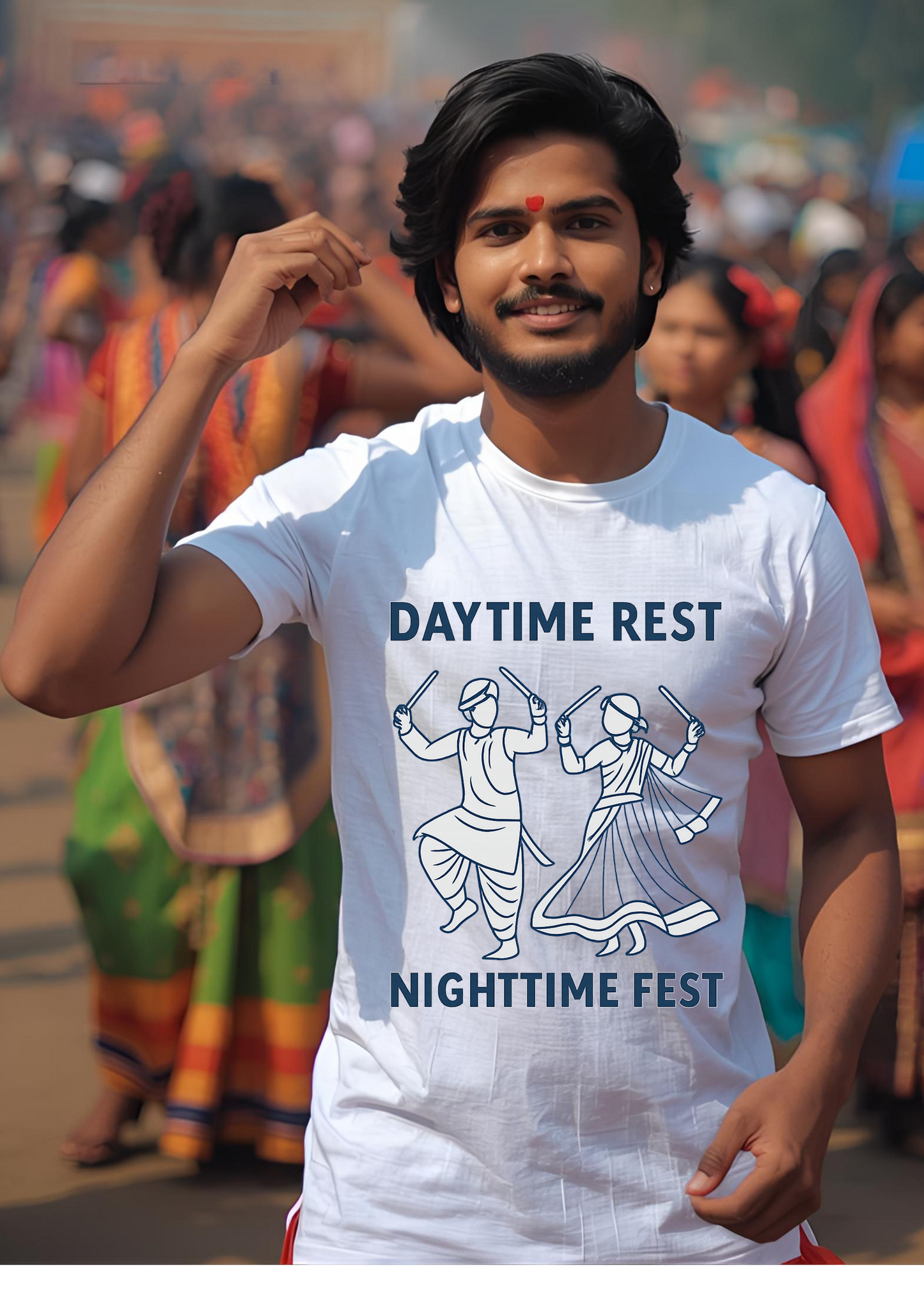 Daytime Rest, Nighttime Fest – Unisex Cotton T-Shirt