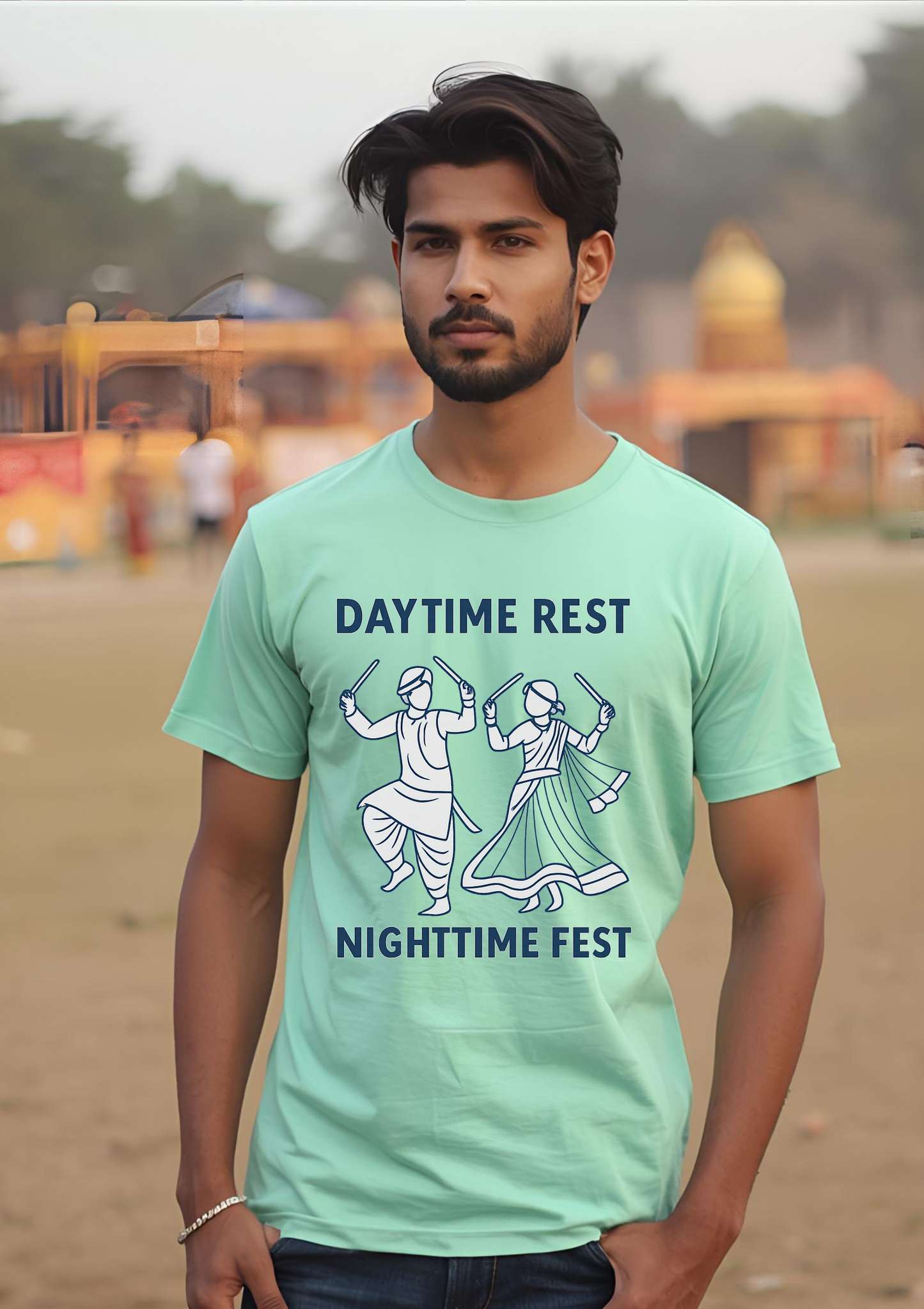 Daytime Rest, Nighttime Fest – Unisex Cotton T-Shirt